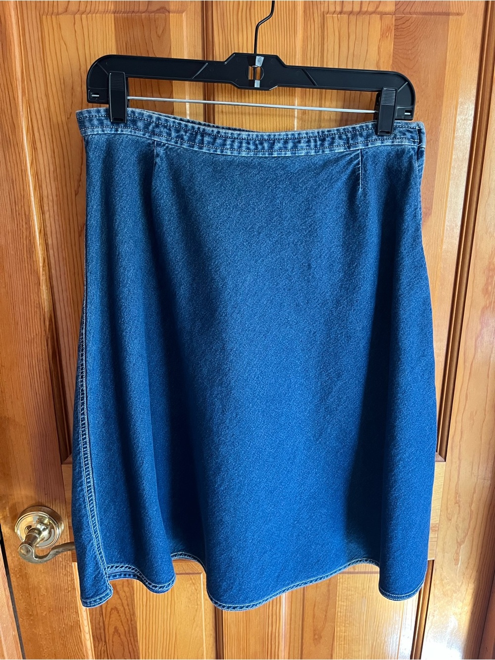 Denim A-Line Skirt in Deep Blue